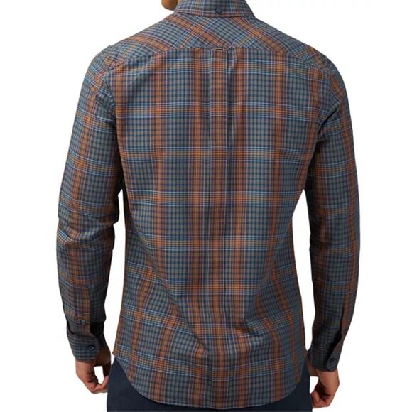 Ben Sherman NWT Regular-Fit Check Button-Down Organic Cotton Shirt Dark Navy Med - Picture 2 of 4